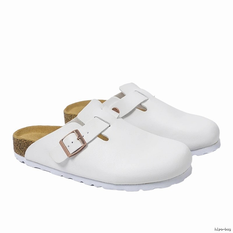 BIRKENSTOCK minimalist style white mule shoes