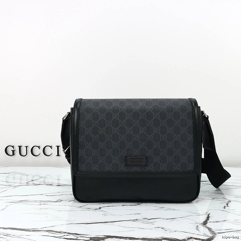 Black GG Messenger Gucci Messenger Bag for Photo Ready Styling