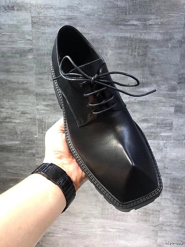 Black Square-toe Lace-up Design Dress Shoe Style Edit