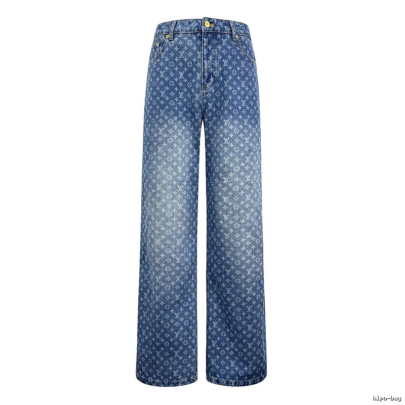 Blue Monogram Knit Pants by CELINE