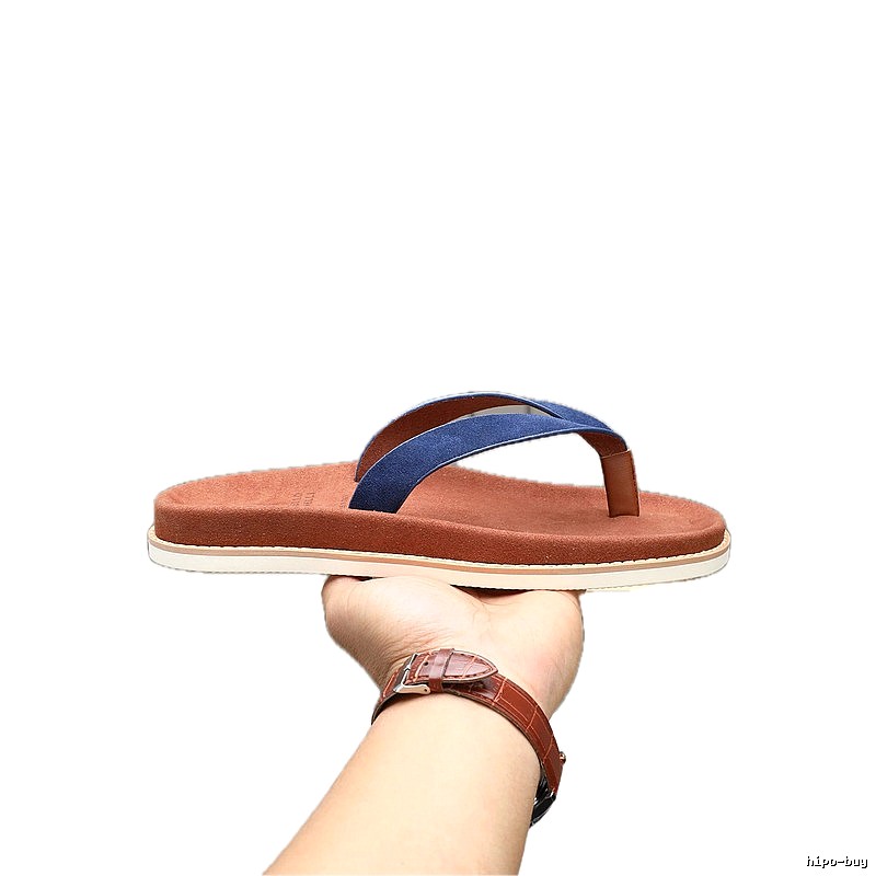 Brunello Cucinelli Casual Brown and Blue Thong Sandals