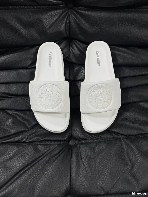 Burberry Embossed Warhorse Minimalist Style White Slides