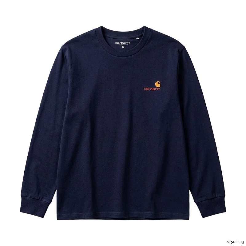 Carhartt basic simple style navy long-sleeve