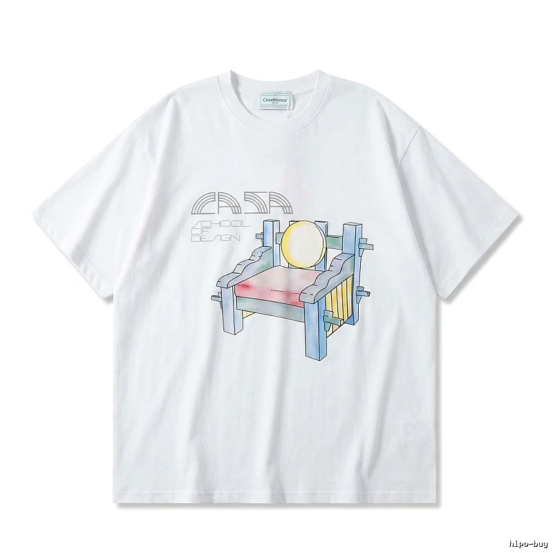 Casablanca cartoon-style white T-shirt