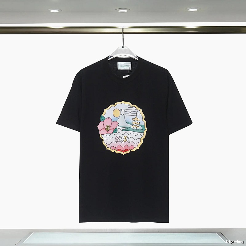 Casablanca Print Retro Style Black T-shirt