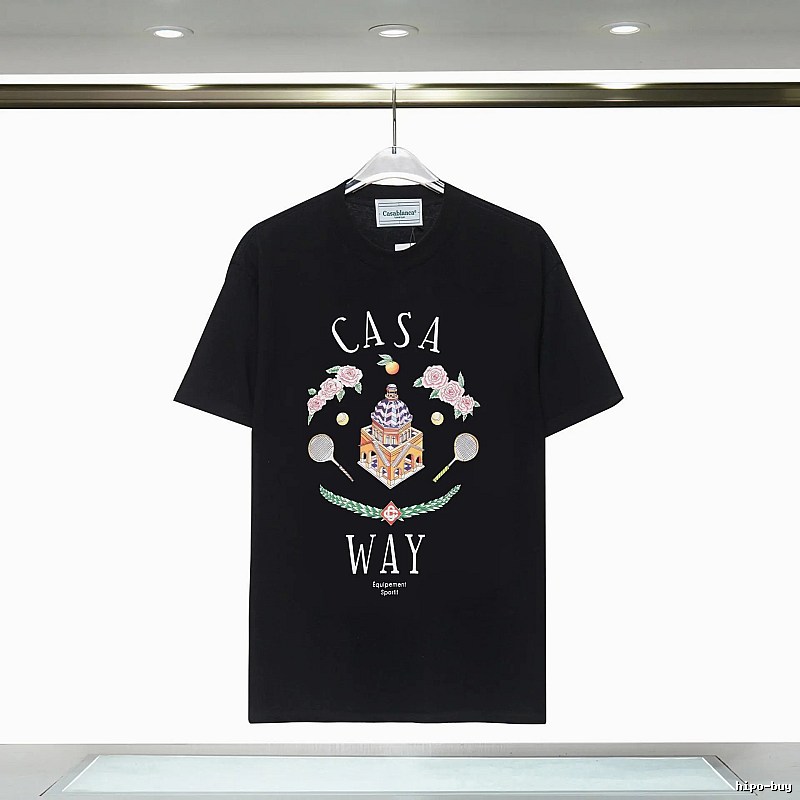 Casablanca Print Retro Style Black T-shirt