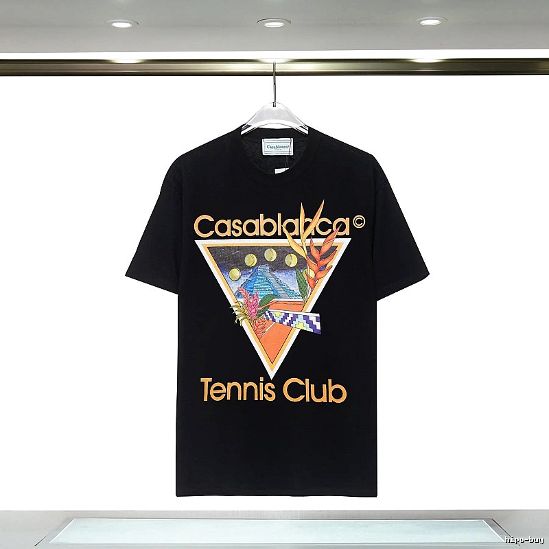 Casablanca Printed Trendy Brand Black T-shirt