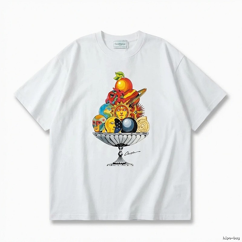 Casablanca Printed Trendy White T-shirt