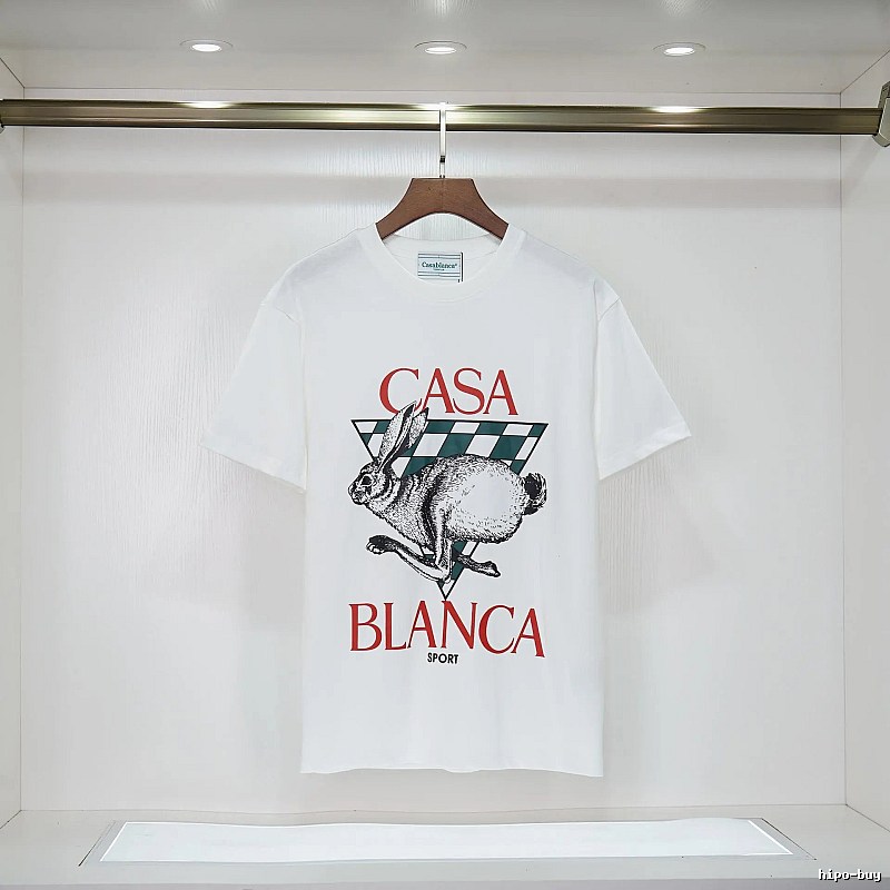 Casablanca Rabbit Element Fashion White T-shirt
