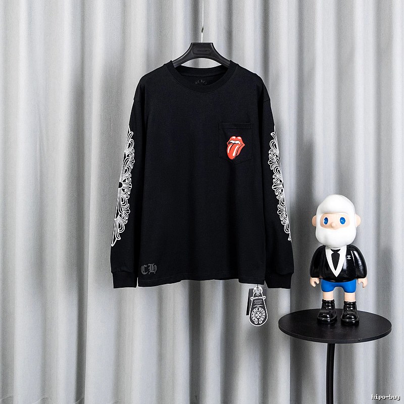 Chrome Hearts Black Long Sleeve Sweatshirt with Long Sleeve Sweatshirt for Daily Wear