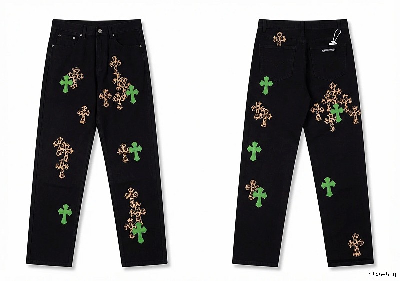 Chrome Hearts black trendy cross jeans