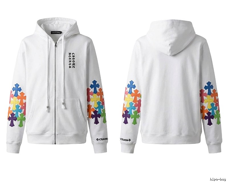 Chrome Hearts Colorful Cross White Hoodie