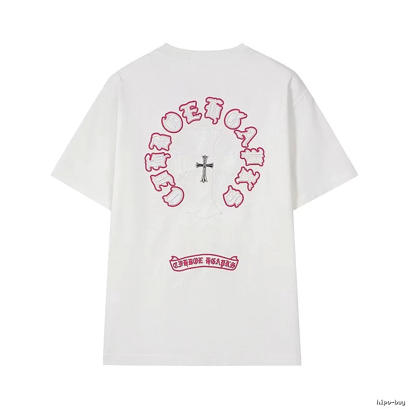Chrome Hearts Cross Embroidered Street Style White T-Shirt