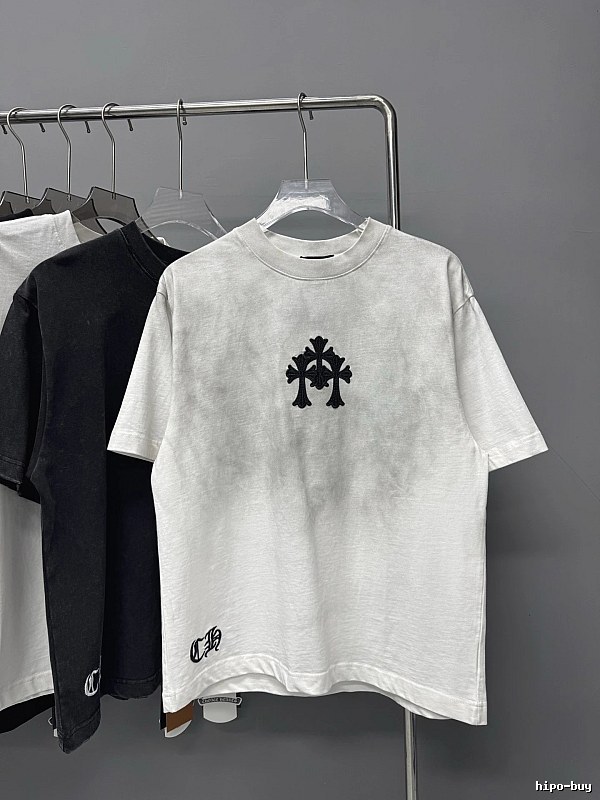 Chrome Hearts Cross Embroidered Street Style White T-shirt