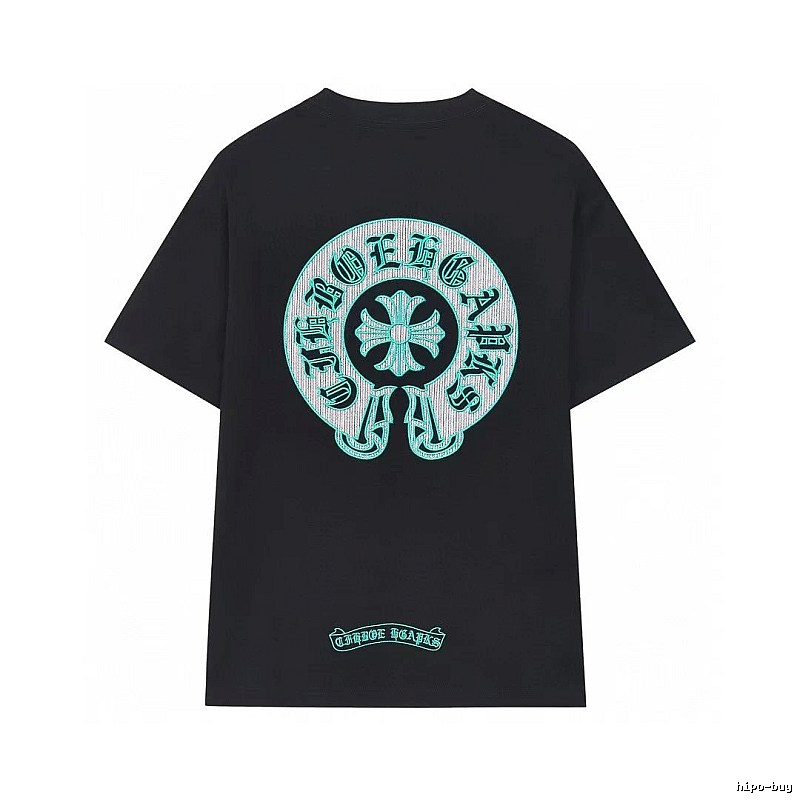 Chrome Hearts Cross Embroidered Vintage Style Black T-Shirt