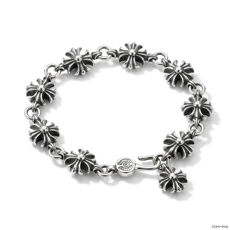 Chrome Hearts Cross Flower Silver Bracelet