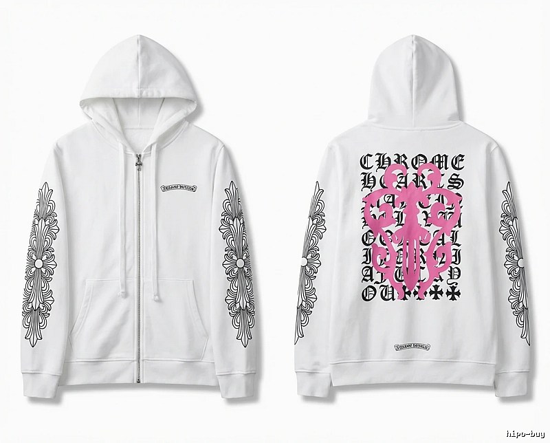 Chrome Hearts Cross Flower Trendy and Cool Style White Sweatshirt