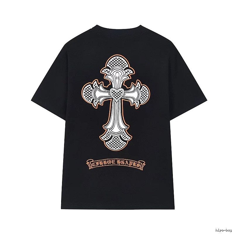 Chrome Hearts Cross Gothic Style Black Short-sleeve T-shirt