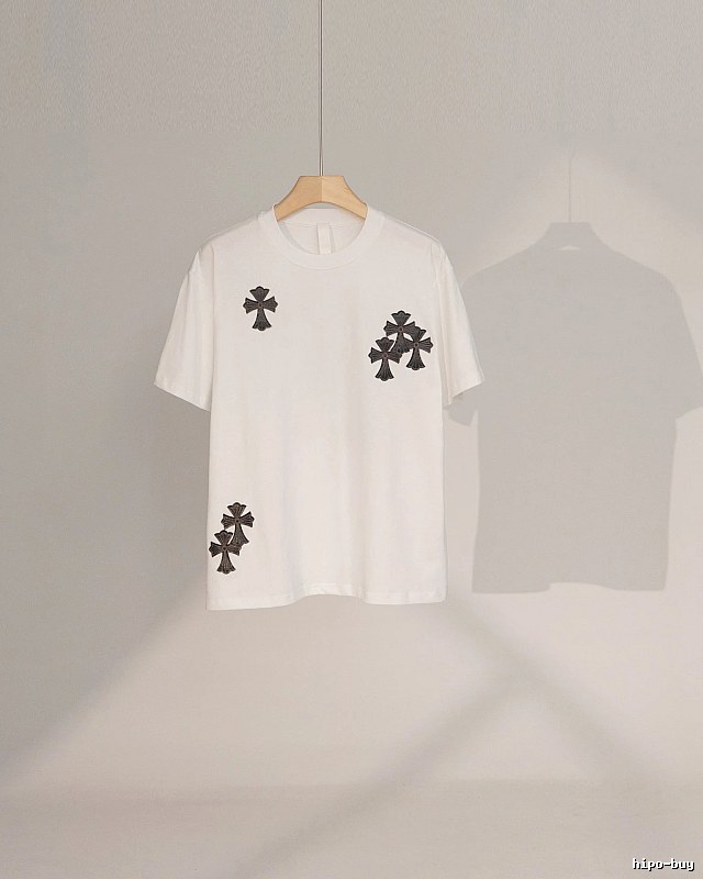 Chrome Hearts Cross Patch Street Style White T-Shirt