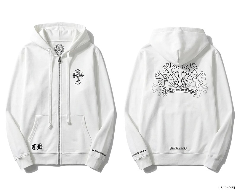 Chrome Hearts Cross Trendy and Cool Style White Sweatshirt