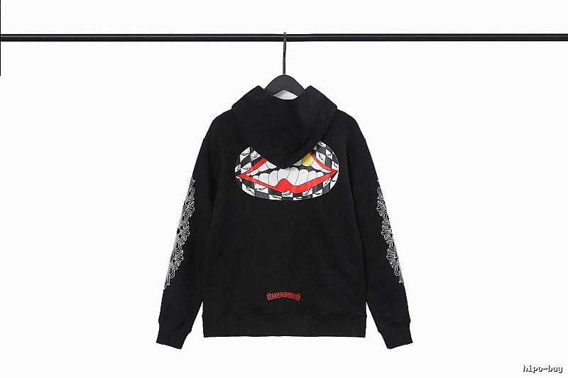 Chrome Hearts Easy Match Cross graphic hoodie Black Blue Cross for Leisure Wear