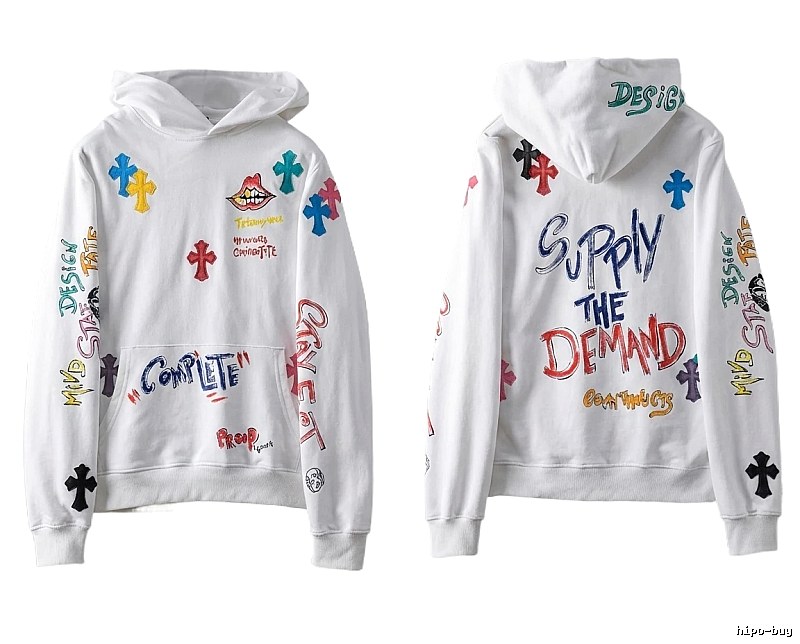 Chrome Hearts Graffiti Style White Hoodie