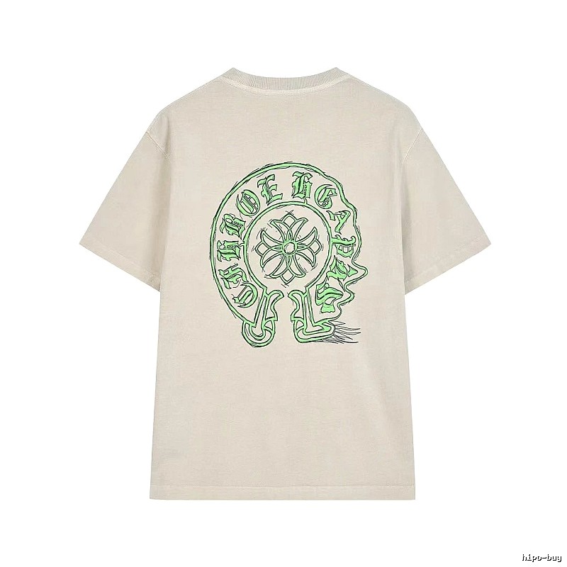Chrome Hearts Horseshoe Cross Print Street Style Off-white T-shirt