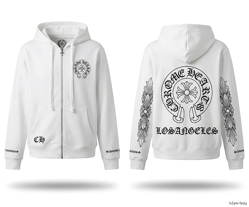 Chrome Hearts Retro Style White Hoodie