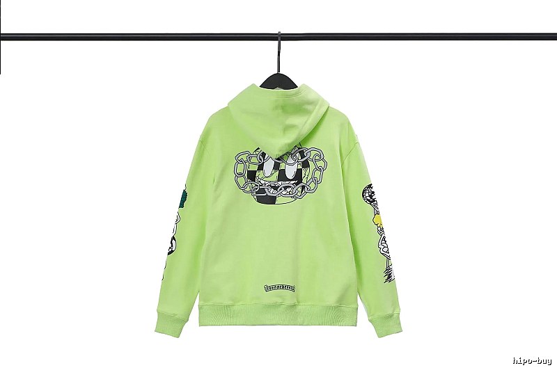 Chrome Hearts Urban Cross graphic hoodie Black Blue Cross with Casual Appeal