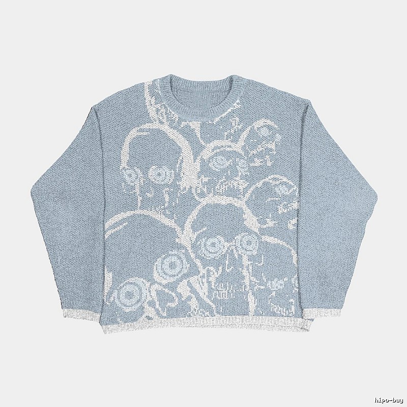 Classic Anime graphic sweater Black Knit Top with Travel-Friendly Style