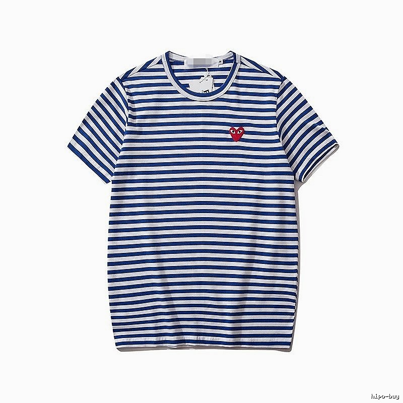 Comme des Garcons PLAY 2021-94 Blue Style 2194 Heart Logo T-Shirt Modern Fit