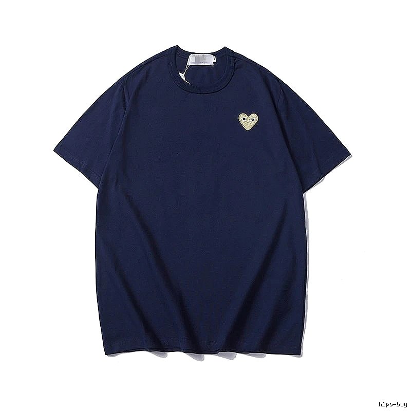 Comme des Garcons PLAY 2023-32 Blue Style 2332 Heart Logo T-Shirt Active Casual