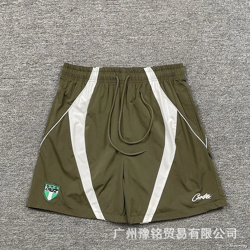 Corteiz Badge Street Style Military Green Casual Sports Shorts