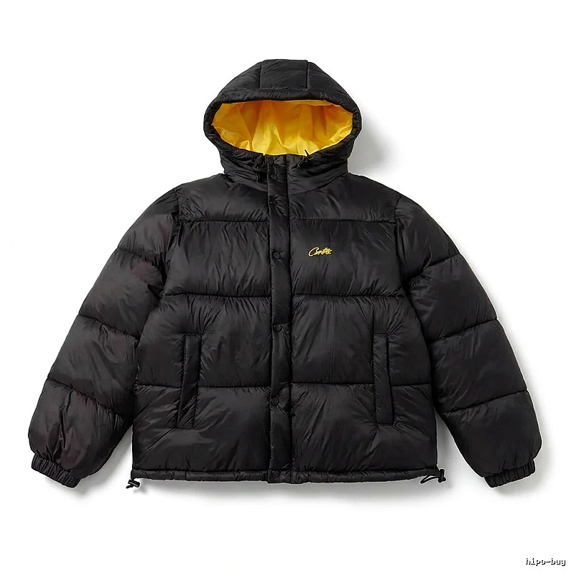 Corteiz black and yellow color - blocking down jacket