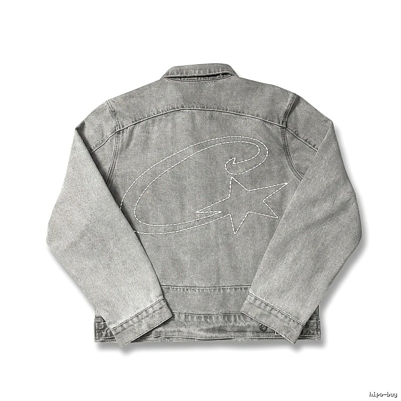 Corteiz denim retro-style grey coat