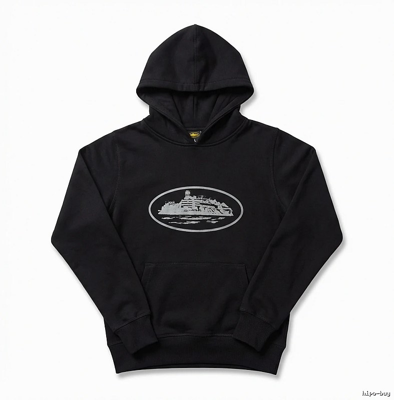 Corteiz Island Logo Minimalist Style Black Sweatshirt