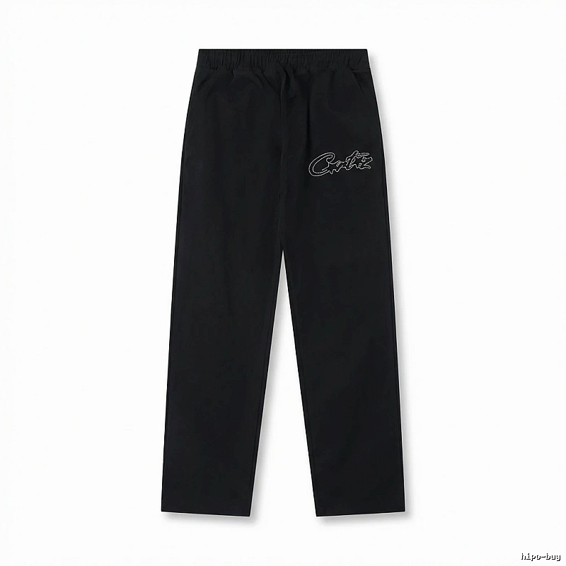 Corteiz minimalist style black long trousers
