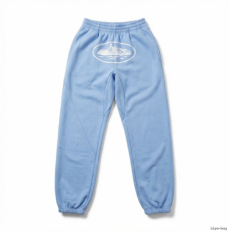 Corteiz Printed Casual Light Blue Pants