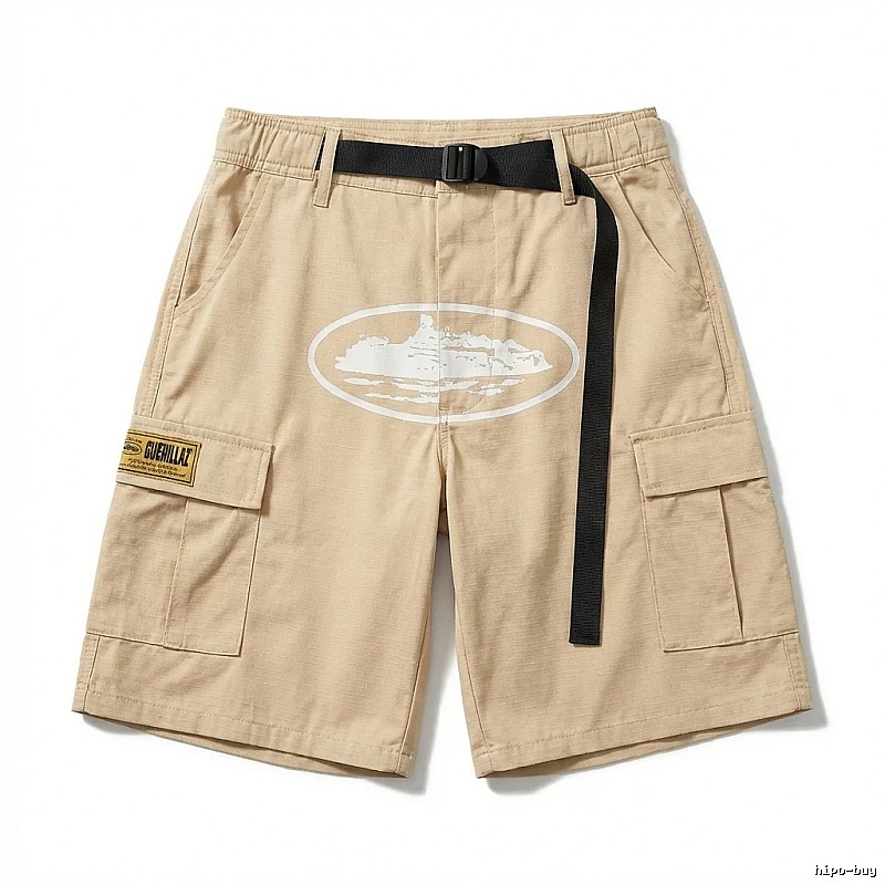 Corteiz printed workwear-style khaki shorts