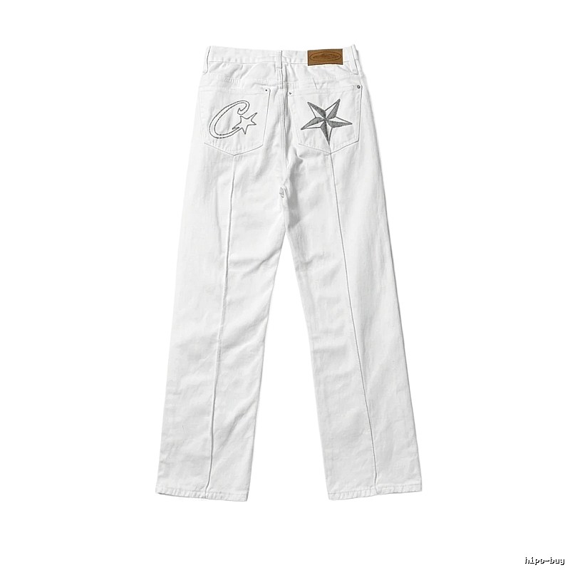 Corteiz Retro Style White Jeans
