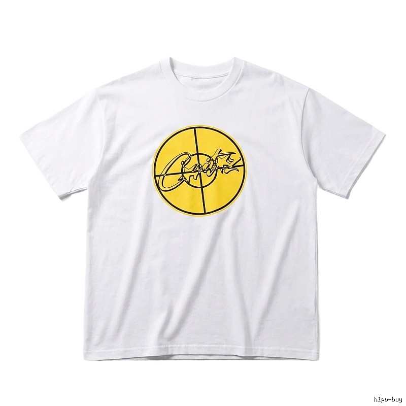 Corteiz Yellow Bullseye Trendy Cool White T-shirt
