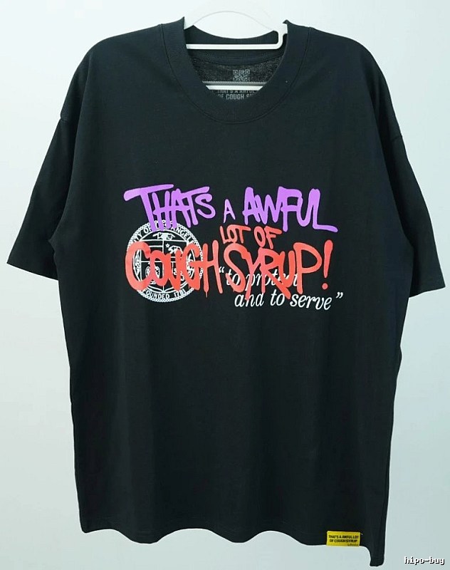 CoughSyrup Graffiti Street Style Black T-shirt