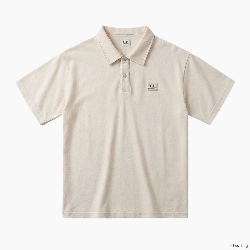 C.P. Basic Style Simple and Elegant Beige Polo Shirt