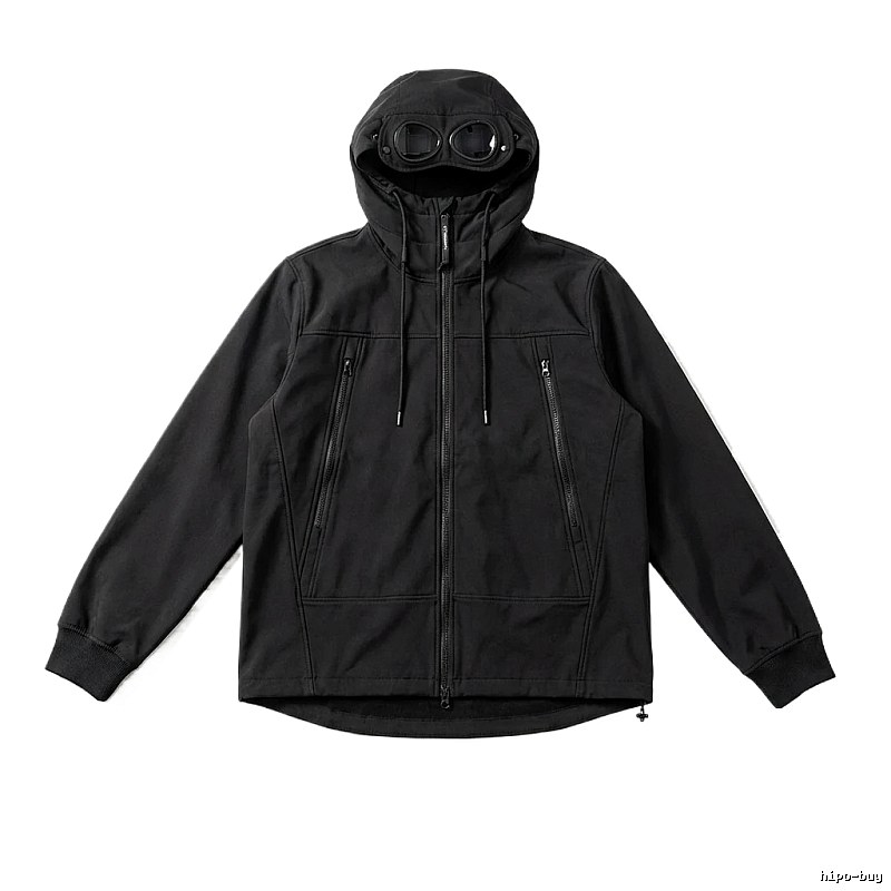 C.P. hooded simple style black coat