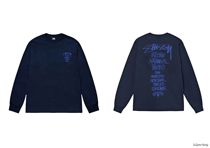 Dark blue hoodie with Stussy graffiti style
