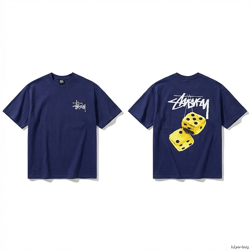 Deep blue T-shirt with Stussy dice print
