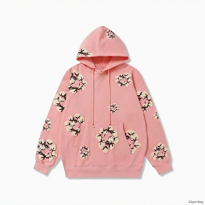 DENIM TEARS Floral Print Pink Hoodie