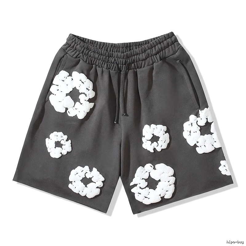 DENIM TEARS Flower Style Black Shorts