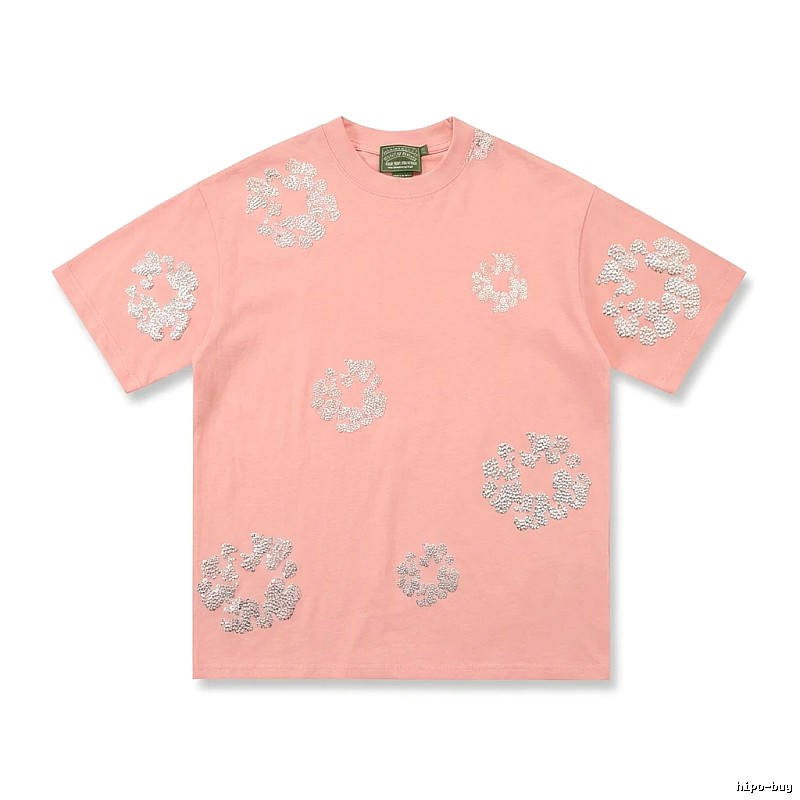 DENIM TEARS Pink Trendy Short-sleeve