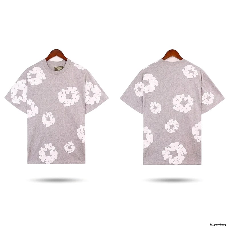 DENIM TEARS Printed Casual Grey T-shirt